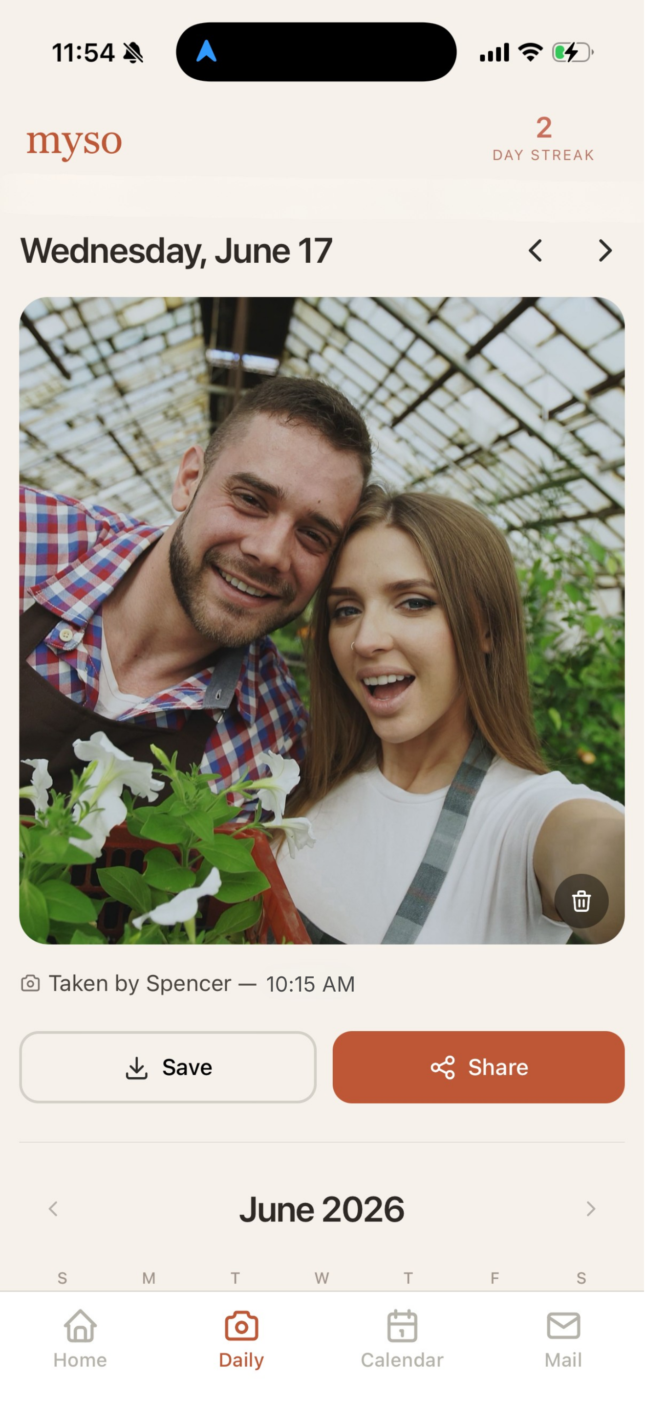 Daily photo timeline